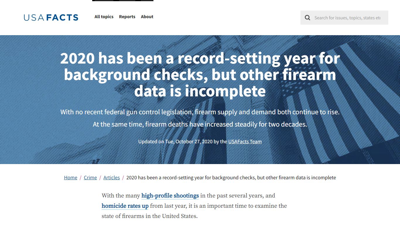 2020 has been a record-setting year for background checks ... - USAFacts